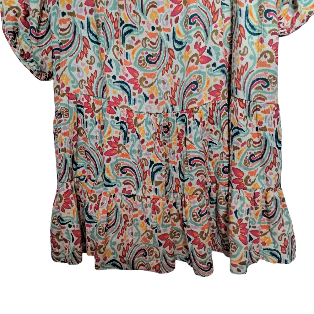 Marine Layer Scarlett Women's Multicolor Long Sleeve Boho Mini Dress Large - Picture 5 of 10